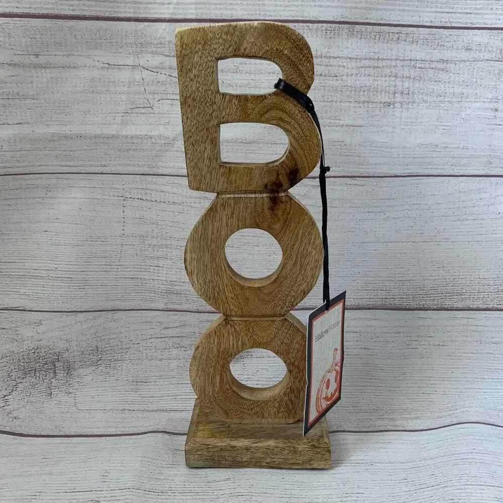 Halloween Home Wooden Boo Vertical Self-Standing